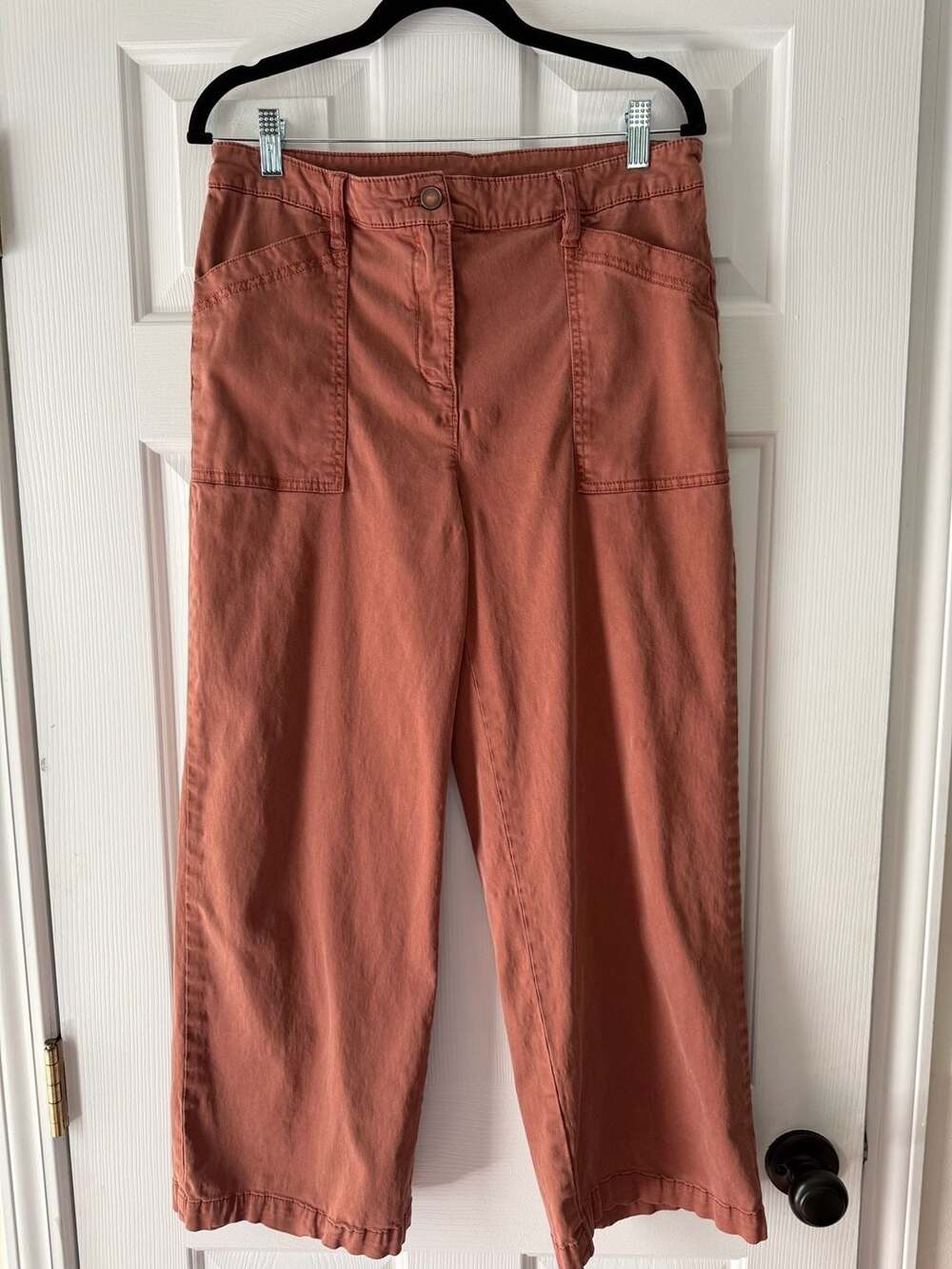 joie Utility Pants Size 10 Rust Orange Wide Leg Cargo